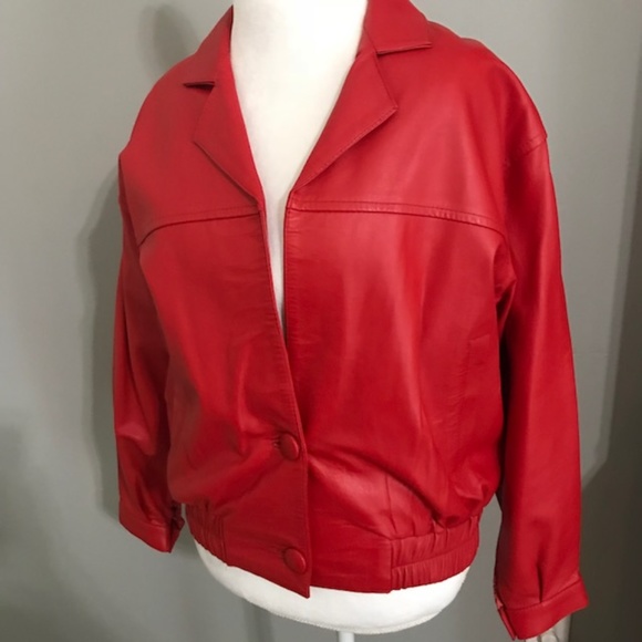 Christina Stuart Jackets & Blazers - Christina Stuart Vintage Red Leather Jacket Small